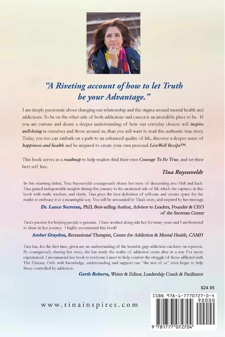 Rückseite: 9781777072704 | The Courage To Be True | Set Your Best Self Free | Tina Ruysseveldt