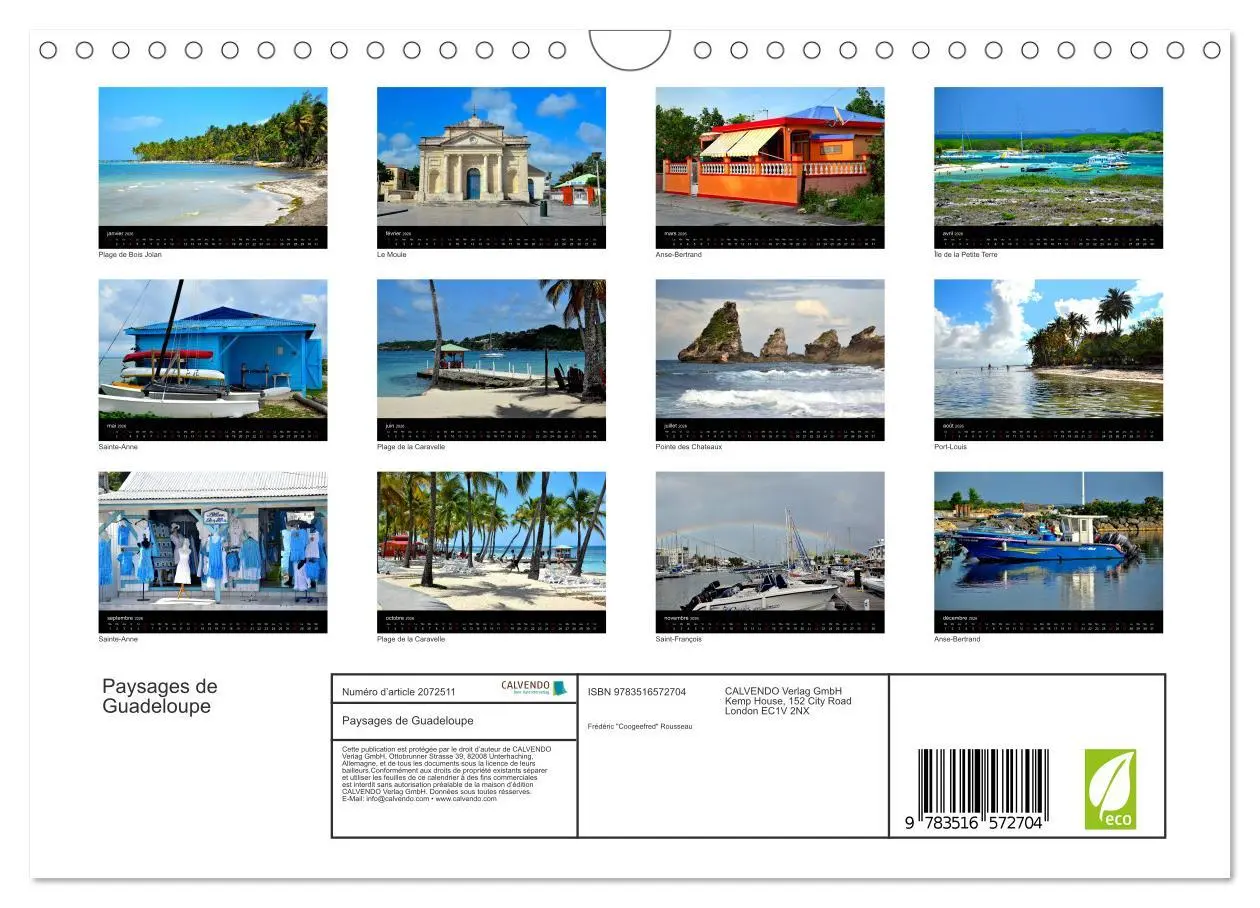 Bild: 9783516572704 | Paysages de Guadeloupe (Calendrier mural 2026 DIN A4 vertical),...