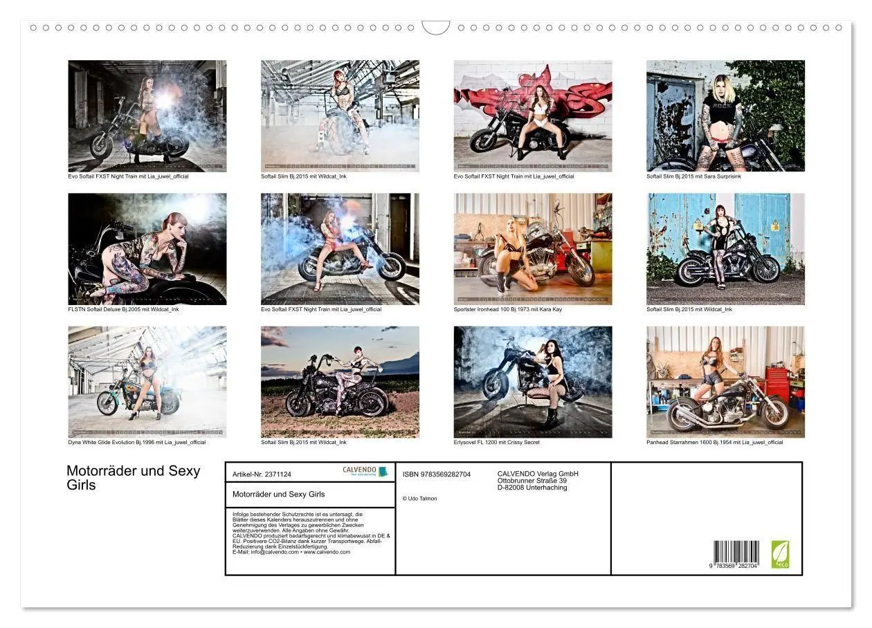 Bild: 9783569282704 | Motorräder und Sexy Girls (Wandkalender 2027 DIN A2 quer), CALVENDO...