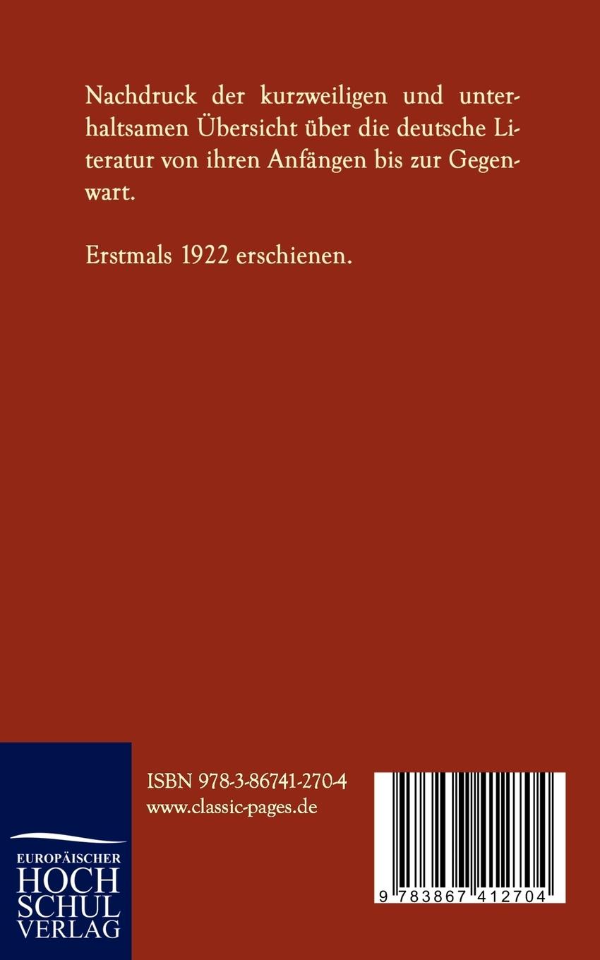 Rückseite: 9783867412704 | Deutsche Literaturgeschichte in einer Stunde | Klabund | Taschenbuch