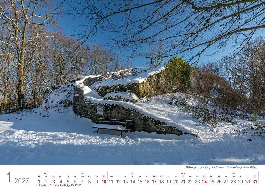 Bild: 9783965352704 | Siebengebirge 2027 Bildkalender A4 quer, spiralgebunden | Holger Klaes