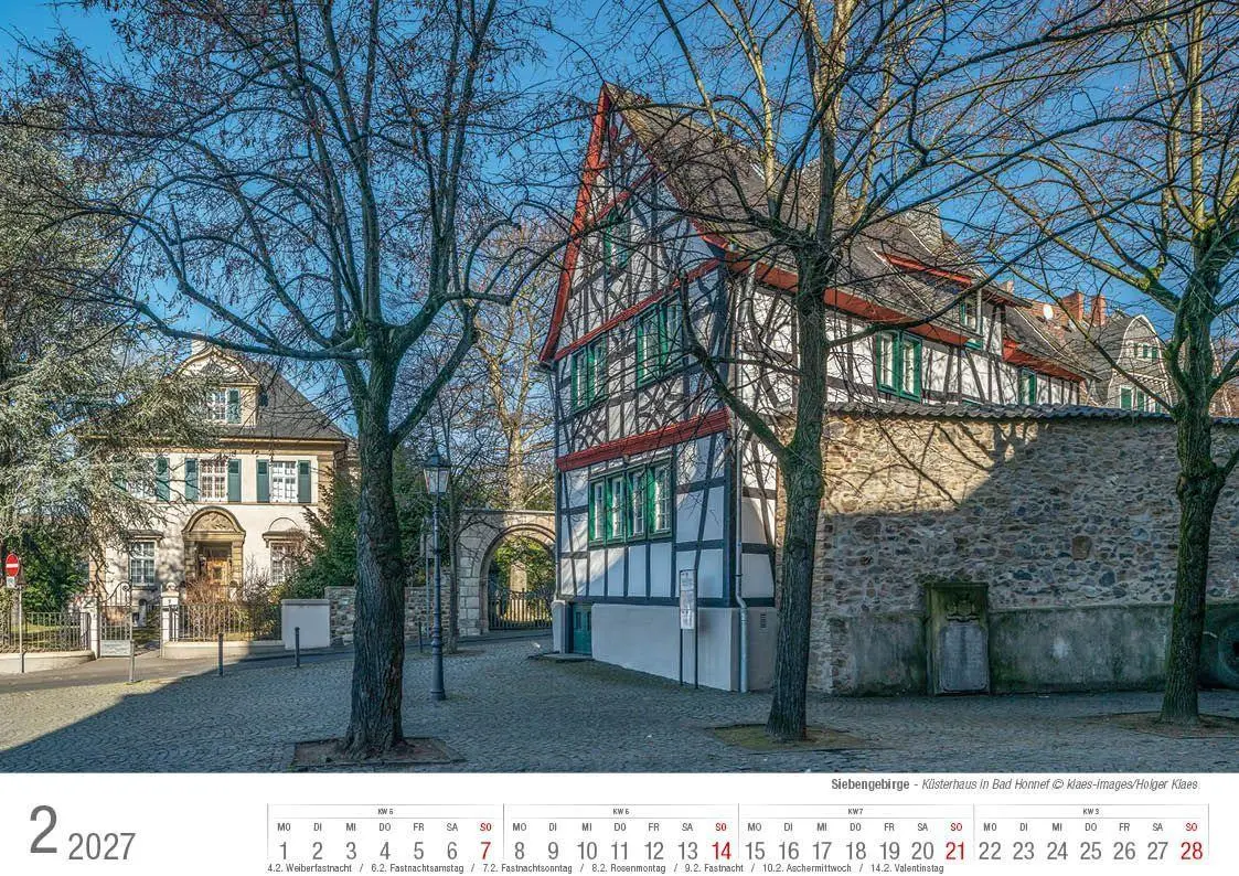 Bild: 9783965352704 | Siebengebirge 2027 Bildkalender A4 quer, spiralgebunden | Holger Klaes