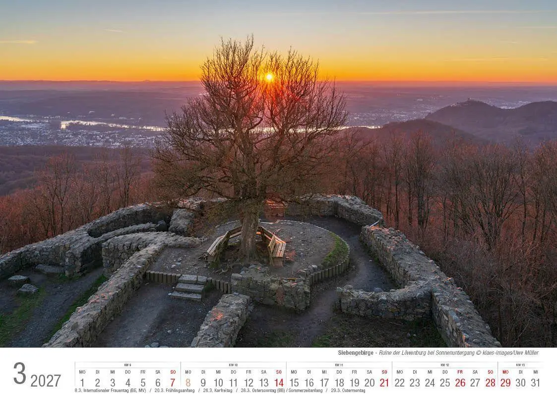 Bild: 9783965352704 | Siebengebirge 2027 Bildkalender A4 quer, spiralgebunden | Holger Klaes