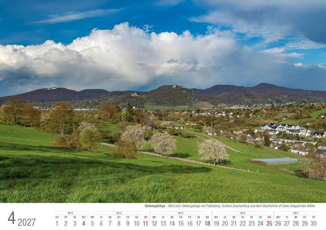Bild: 9783965352704 | Siebengebirge 2027 Bildkalender A4 quer, spiralgebunden | Holger Klaes