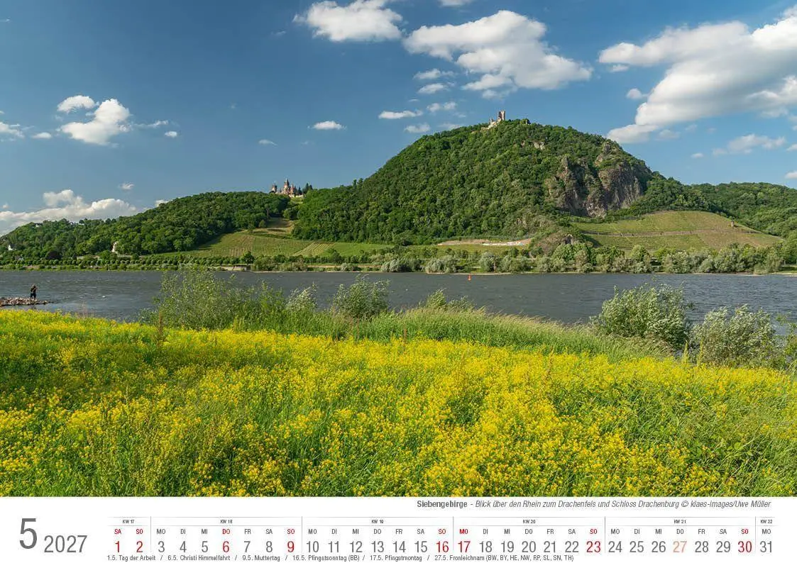 Bild: 9783965352704 | Siebengebirge 2027 Bildkalender A4 quer, spiralgebunden | Holger Klaes