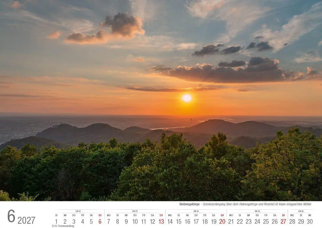 Bild: 9783965352704 | Siebengebirge 2027 Bildkalender A4 quer, spiralgebunden | Holger Klaes