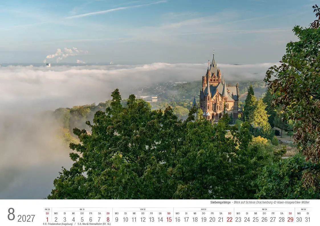 Bild: 9783965352704 | Siebengebirge 2027 Bildkalender A4 quer, spiralgebunden | Holger Klaes