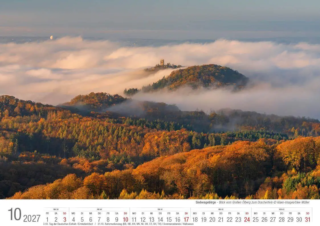 Bild: 9783965352704 | Siebengebirge 2027 Bildkalender A4 quer, spiralgebunden | Holger Klaes