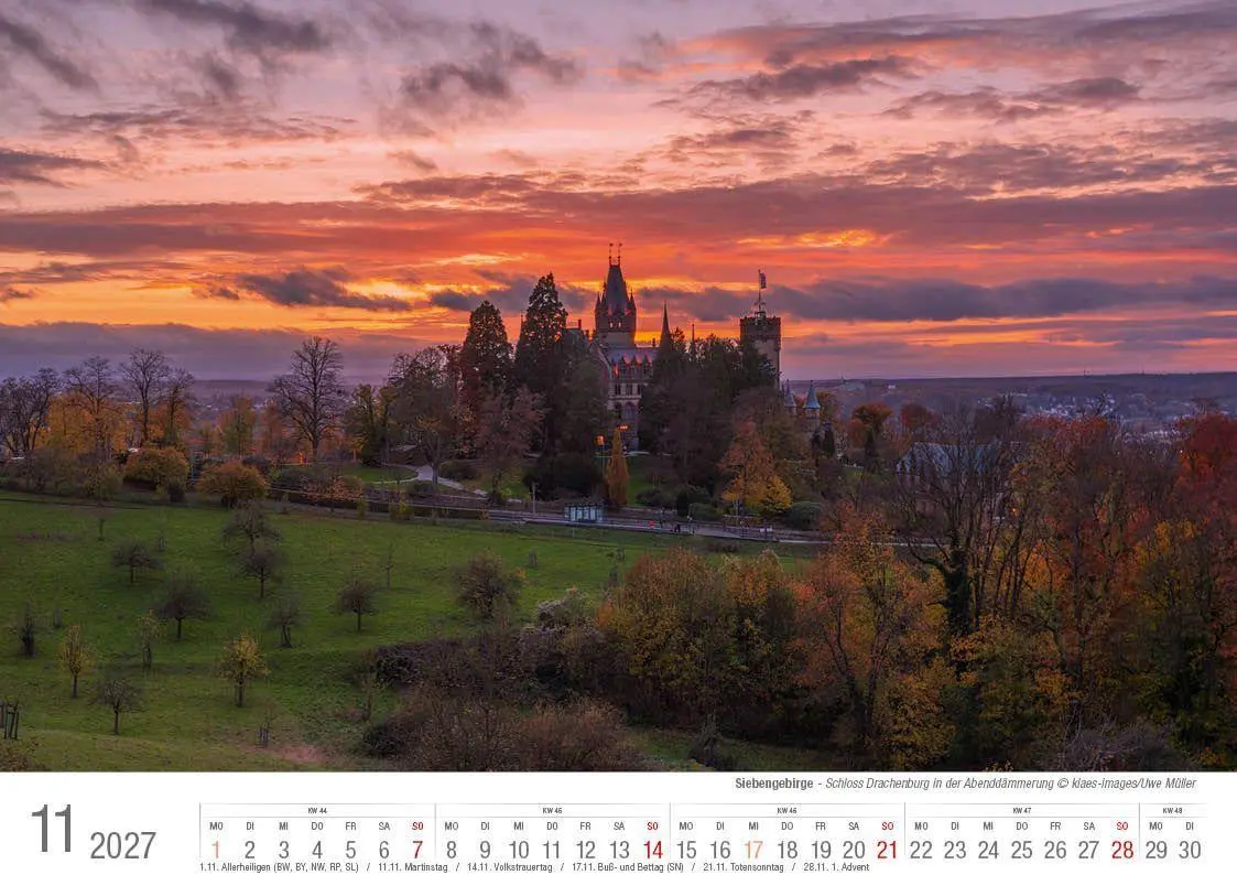 Bild: 9783965352704 | Siebengebirge 2027 Bildkalender A4 quer, spiralgebunden | Holger Klaes