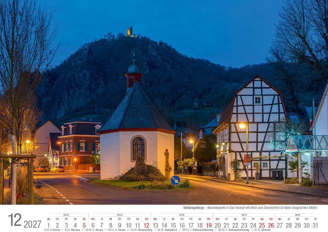 Bild: 9783965352704 | Siebengebirge 2027 Bildkalender A4 quer, spiralgebunden | Holger Klaes