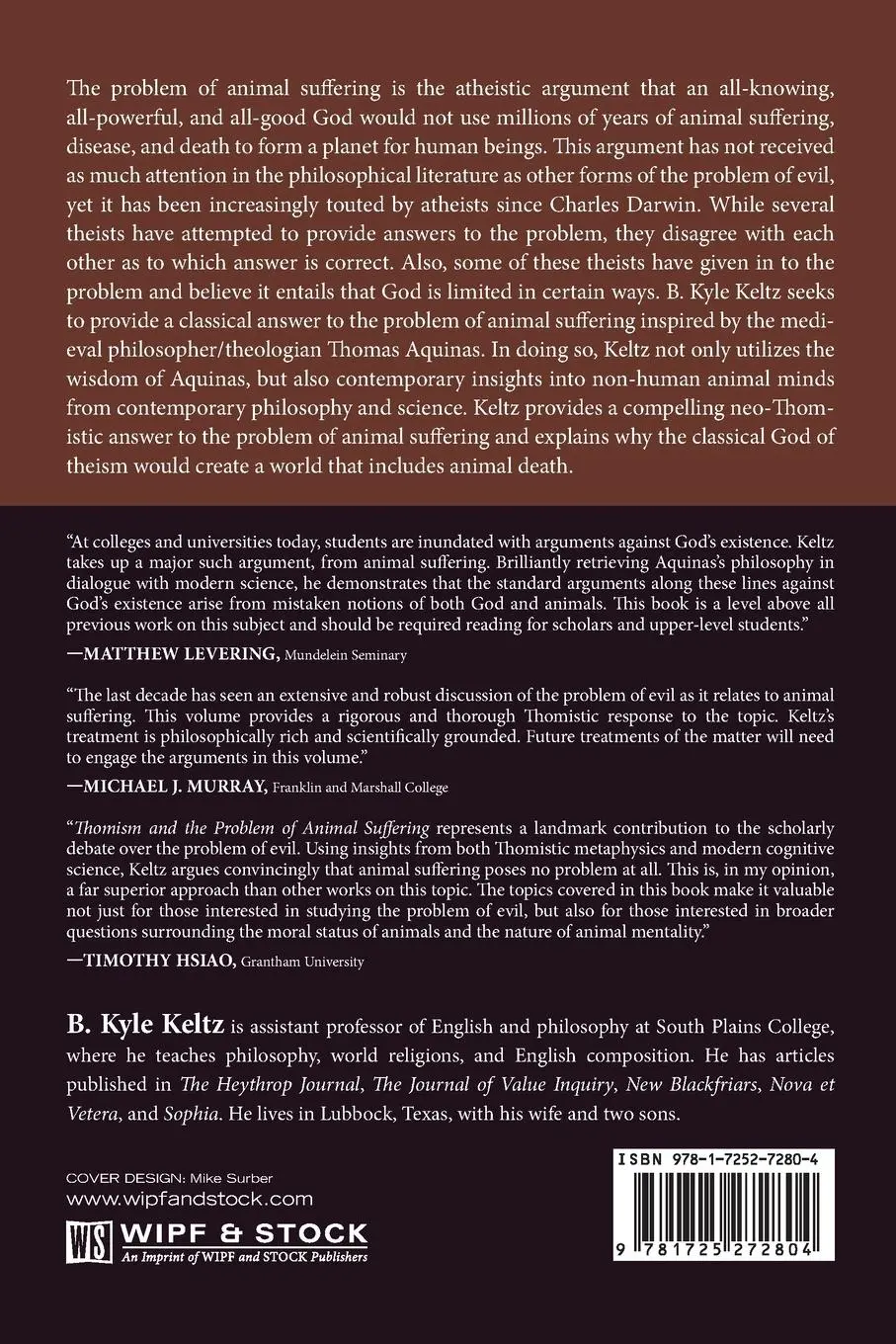 Rückseite: 9781725272804 | Thomism and the Problem of Animal Suffering | B. Kyle Keltz | Buch