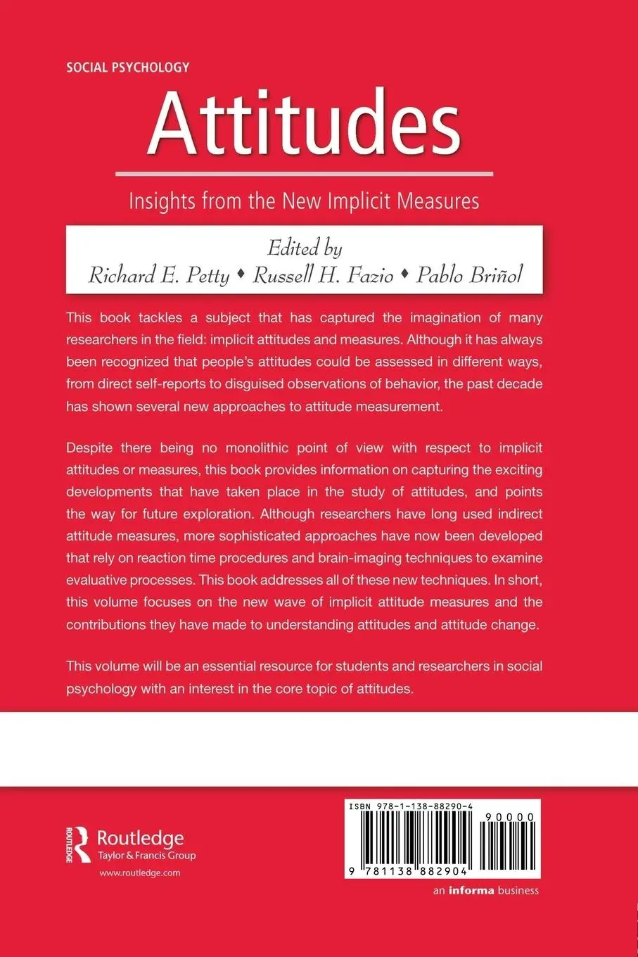 Rückseite: 9781138882904 | Attitudes | Insights from the New Implicit Measures | Petty (u. a.)