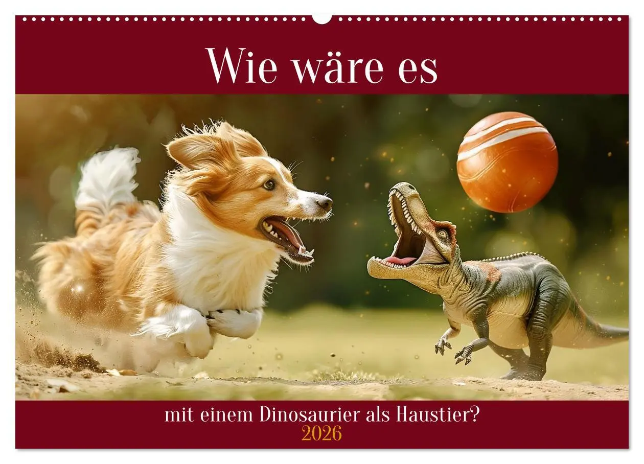 Cover: 9783457392904 | Wie wäre es mit einem Dinosaurier als Haustier? (Wandkalender 2026...