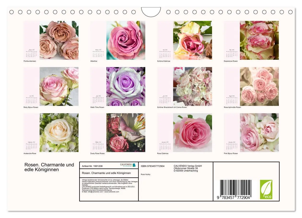 Bild: 9783457772904 | Rosen. Charmante und edle Königinnen (Wandkalender 2026 DIN A4...