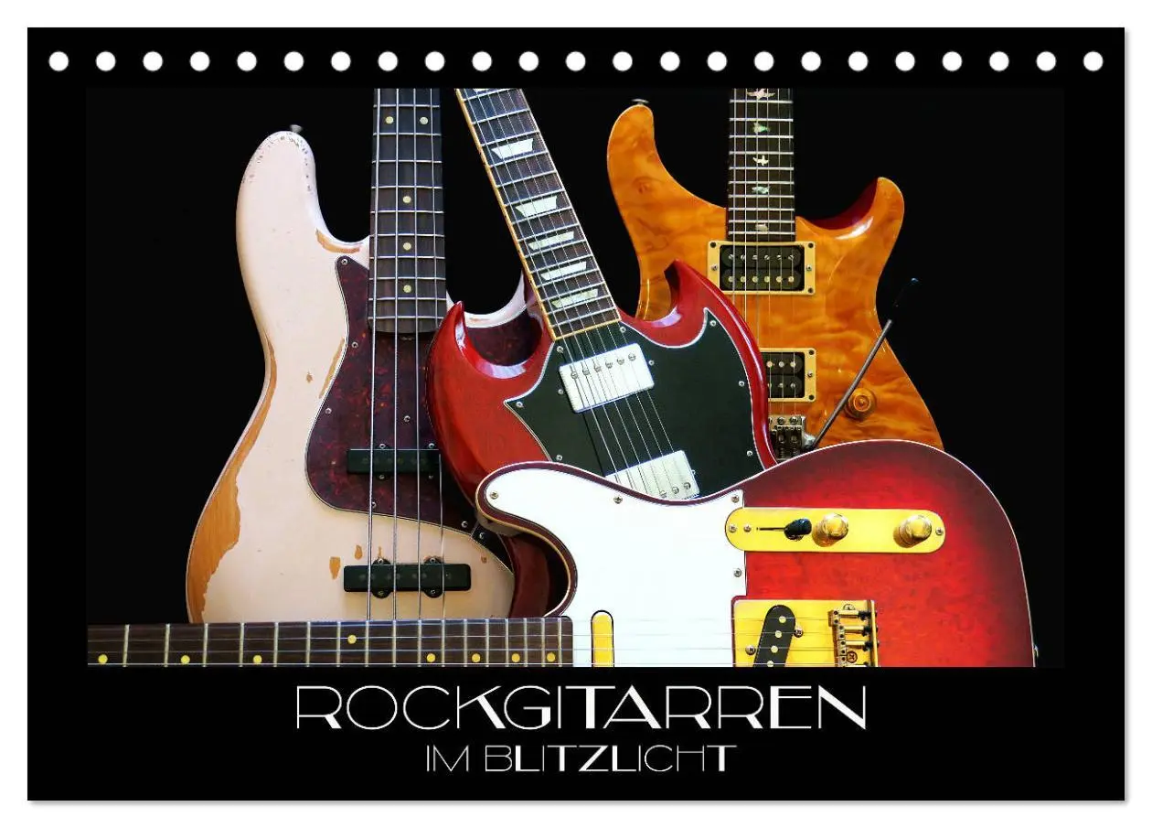 Cover: 9783457842904 | Rockgitarren im Blitzlicht (Tischkalender 2026 DIN A5 quer),...
