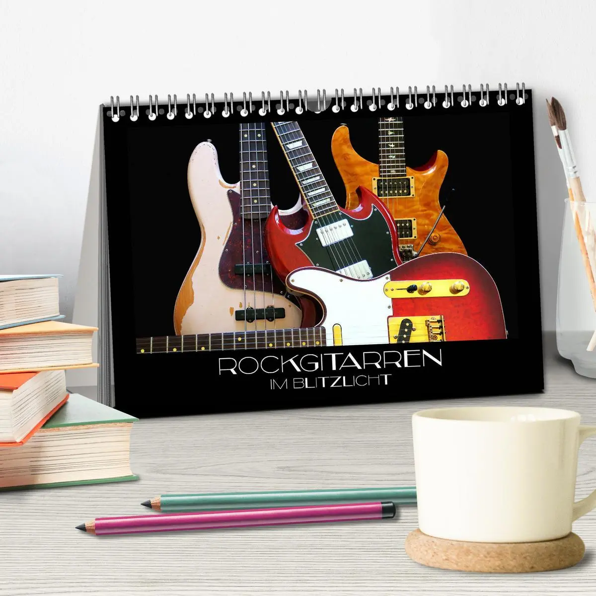 Bild: 9783457842904 | Rockgitarren im Blitzlicht (Tischkalender 2026 DIN A5 quer),...