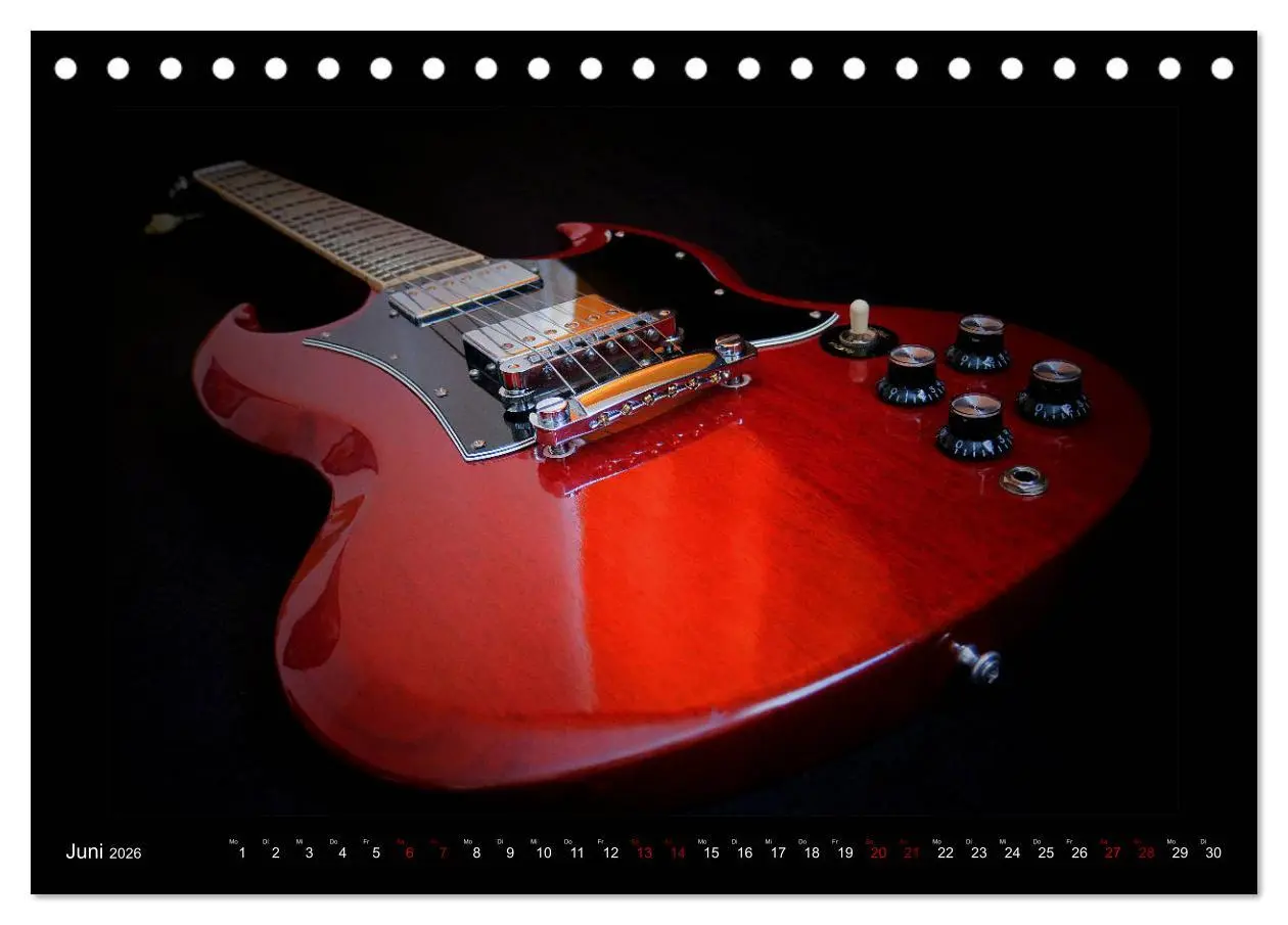 Bild: 9783457842904 | Rockgitarren im Blitzlicht (Tischkalender 2026 DIN A5 quer),...