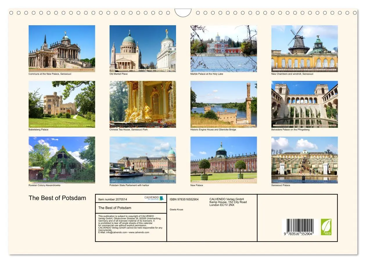 Bild: 9783516552904 | The Best of Potsdam (Wall Calendar 2026 DIN A3 landscape), CALVENDO...
