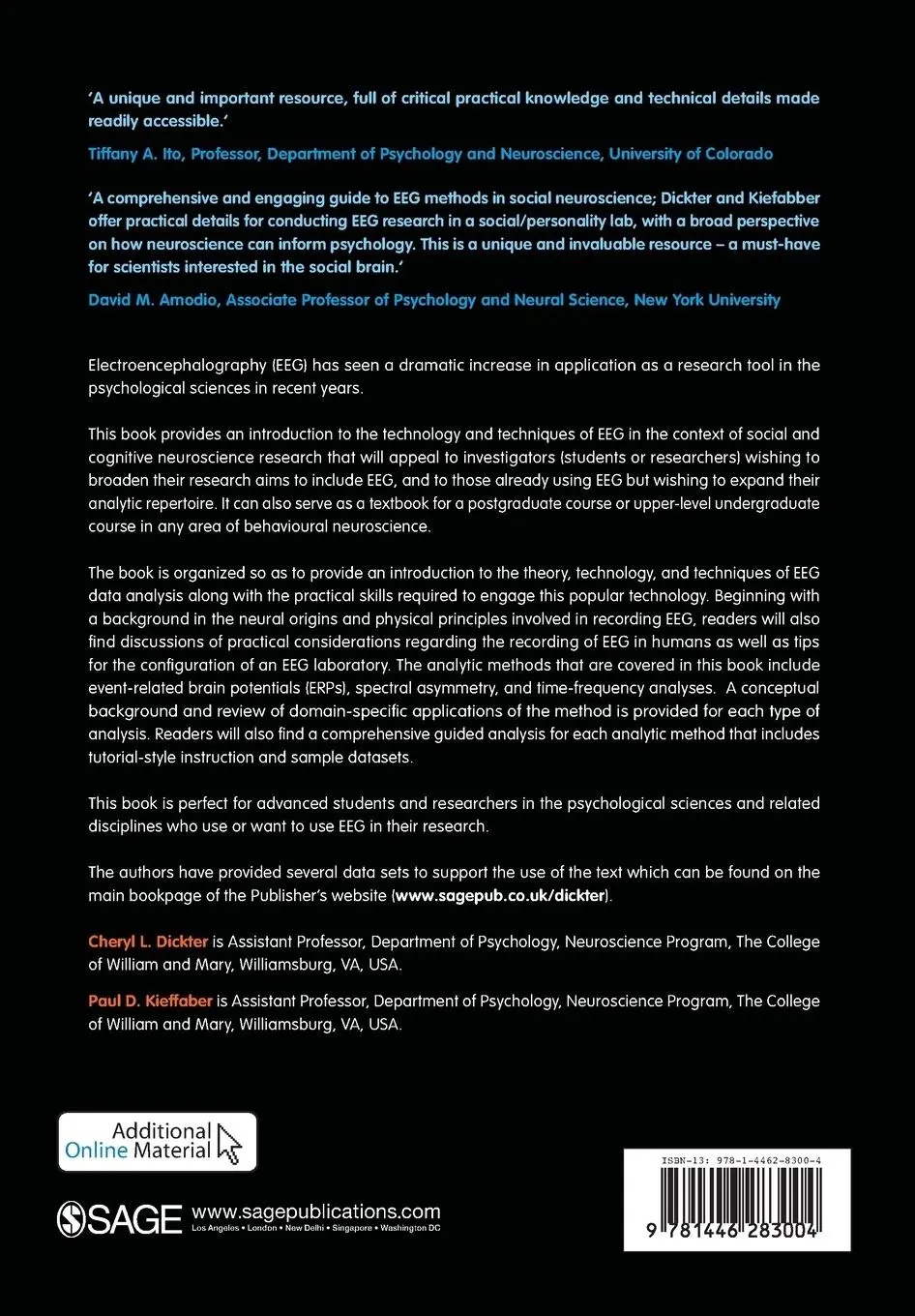 Rückseite: 9781446283004 | EEG Methods for the Psychological Sciences | Cheryl L Dickter (u. a.)