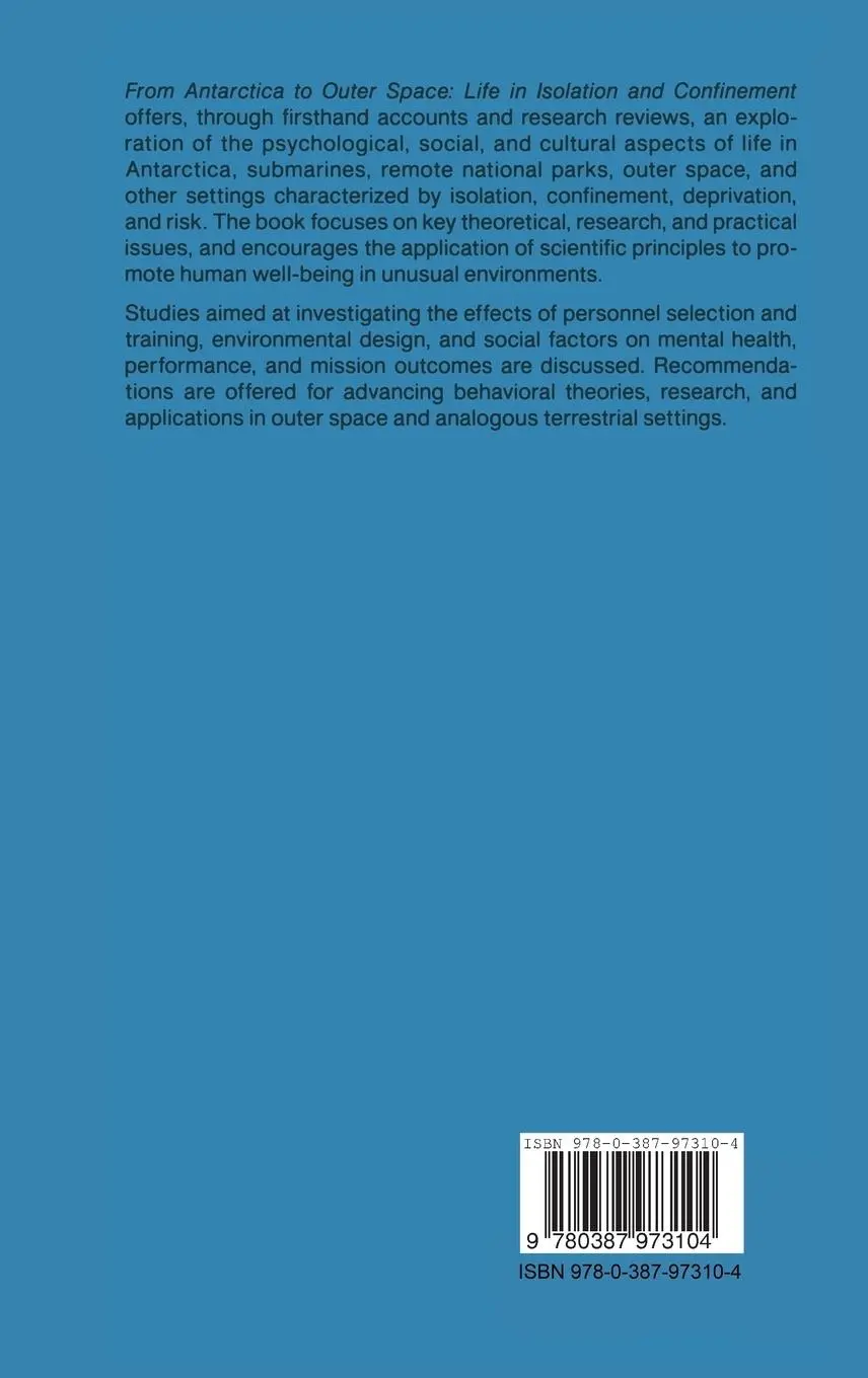 Rückseite: 9780387973104 | From Antarctica to Outer Space | Life in Isolation and Confinement