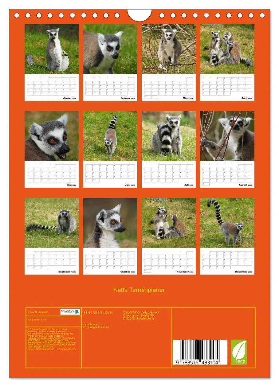 Bild: 9783516433104 | Katta Terminplaner (Wandkalender 2026 DIN A4 hoch), CALVENDO...