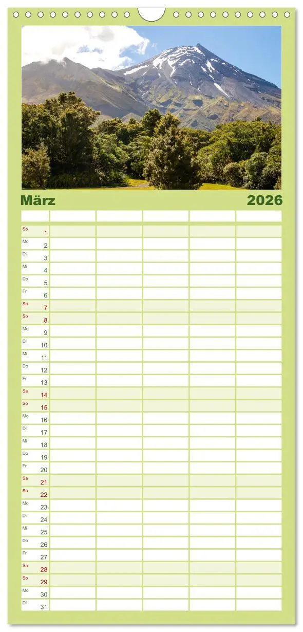 Bild: 9783516503104 | Familienplaner 2026 - Faszination Neuseeland mit 5 Spalten...