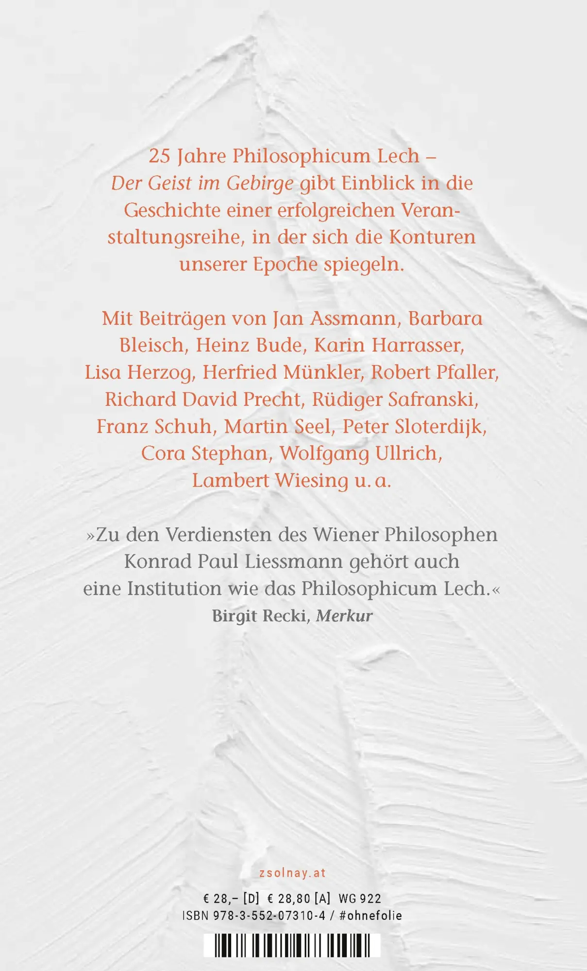 Bild: 9783552073104 | Der Geist im Gebirge | Konrad Paul Liessmann | Buch | 320 S. | Deutsch