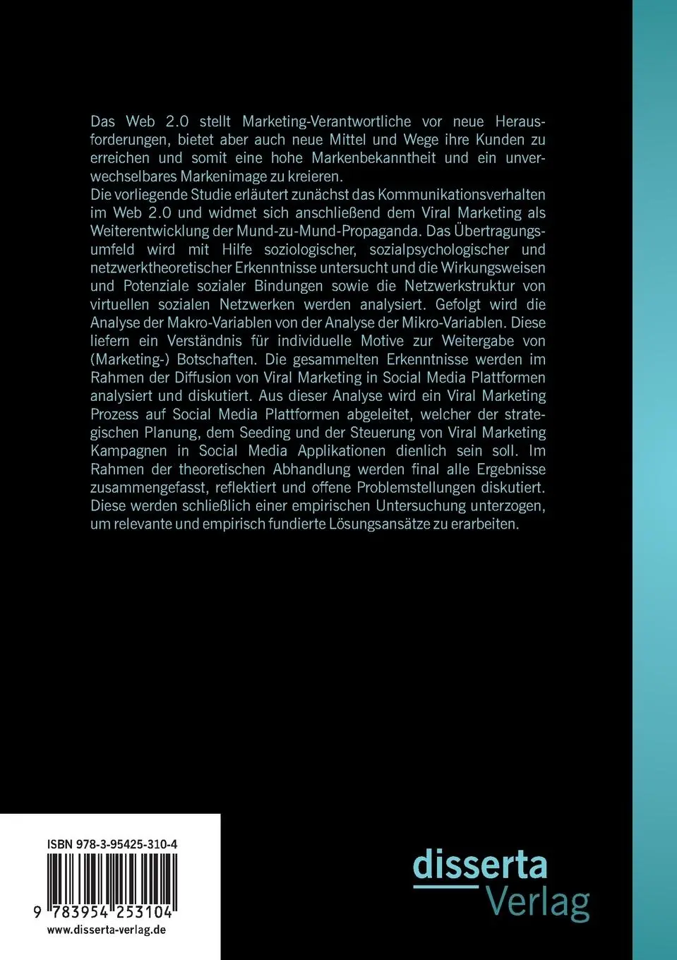 Rückseite: 9783954253104 | Viral Marketing in Social Media: Planung, Seeding und Steuerung | Buch