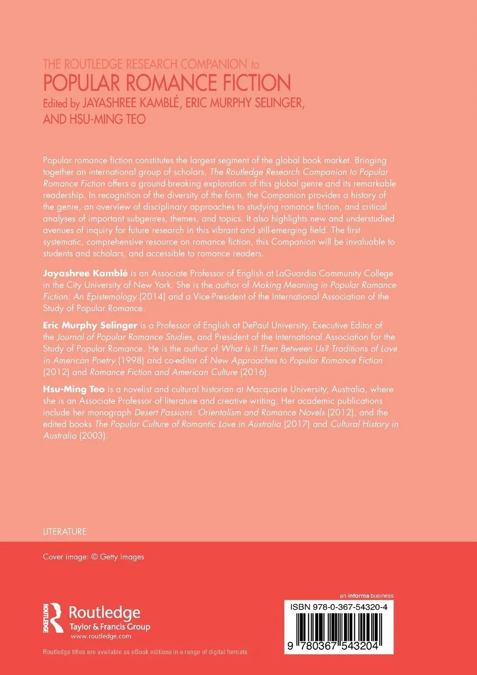 Rückseite: 9780367543204 | The Routledge Research Companion to Popular Romance Fiction | Buch