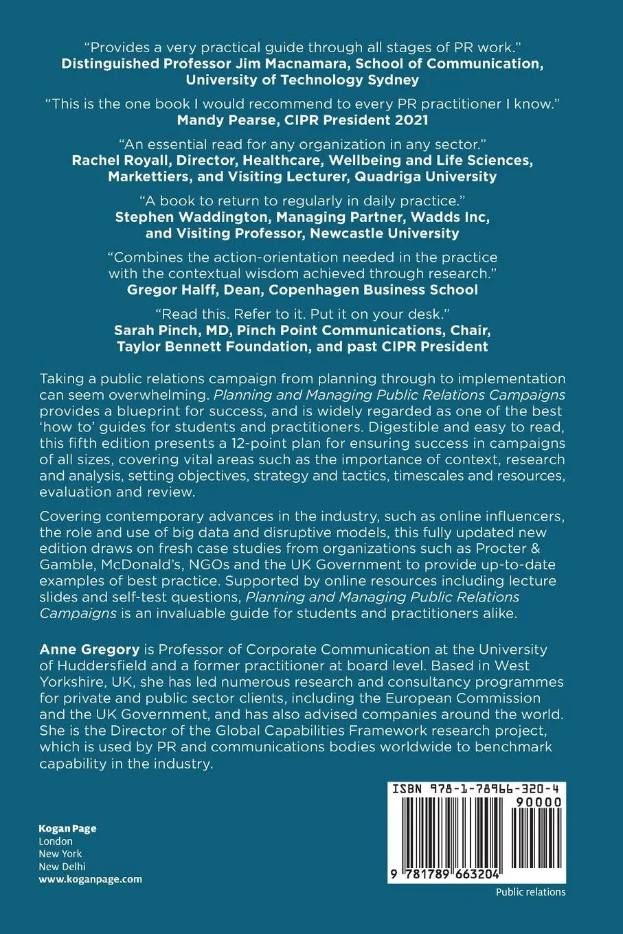 Rückseite: 9781789663204 | Planning and Managing Public Relations Campaigns | Anne Gregory | Buch
