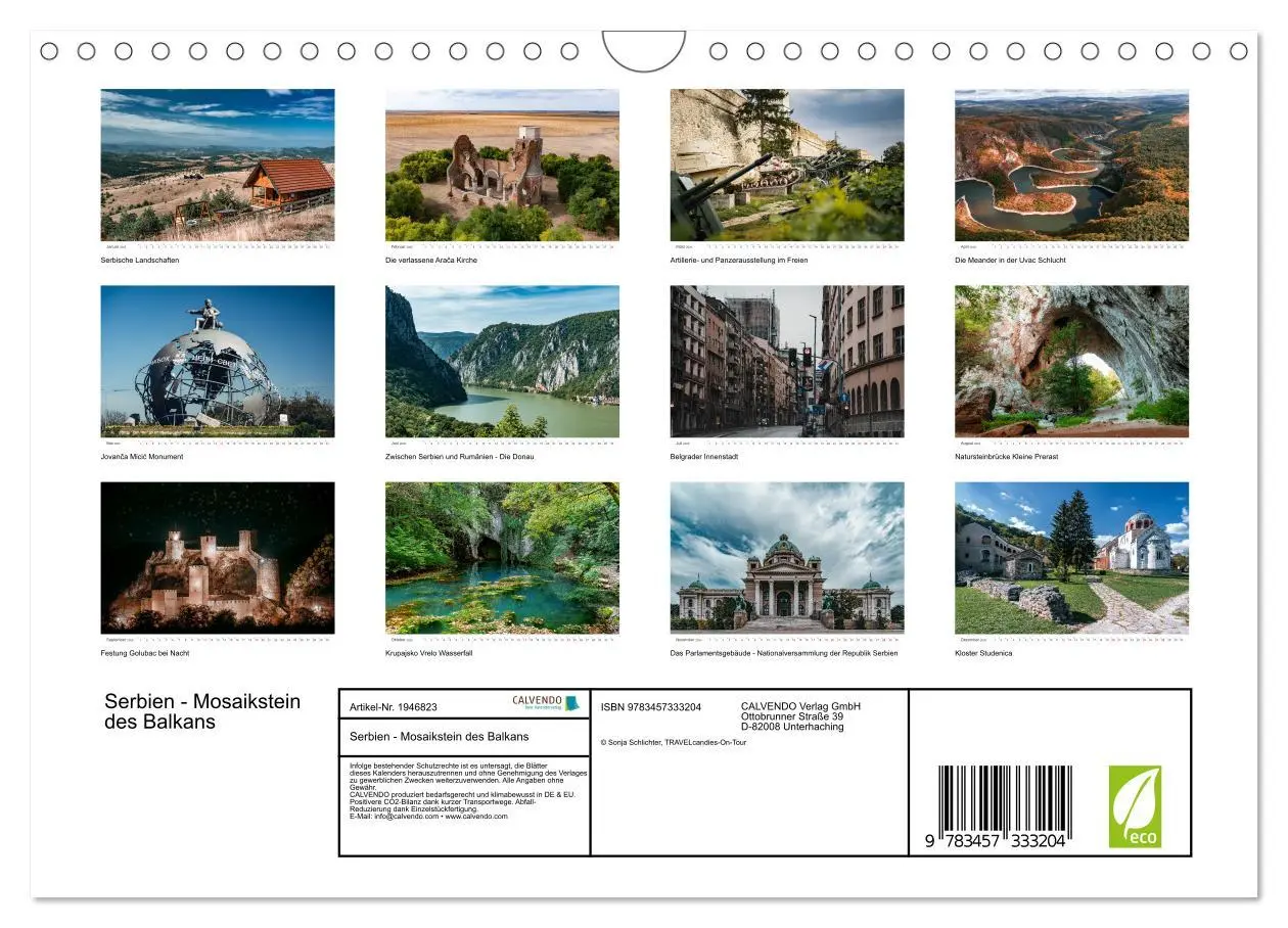 Bild: 9783457333204 | Serbien - Mosaikstein des Balkans (Wandkalender 2026 DIN A4 quer),...