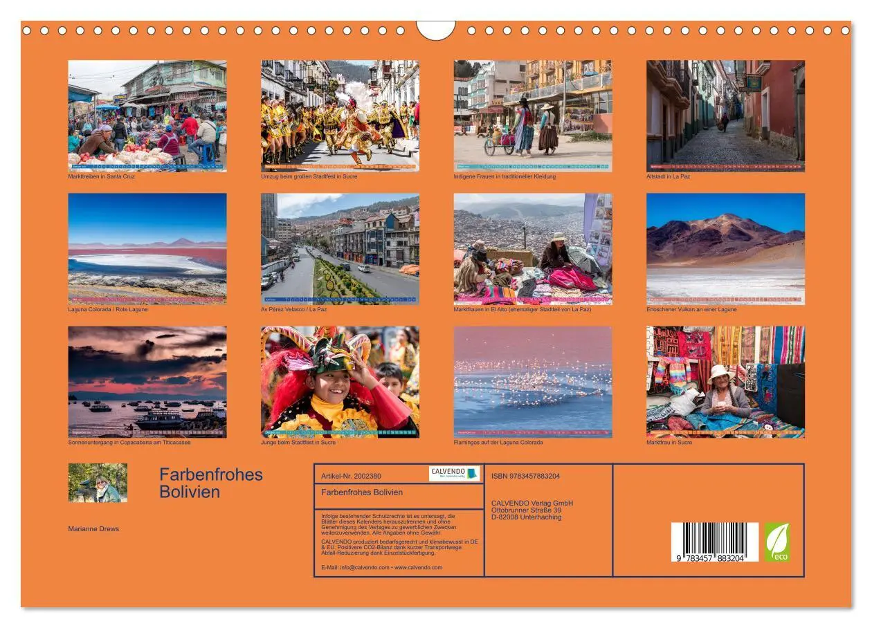 Bild: 9783457883204 | Farbenfrohes Bolivien (Wandkalender 2026 DIN A3 quer), CALVENDO...
