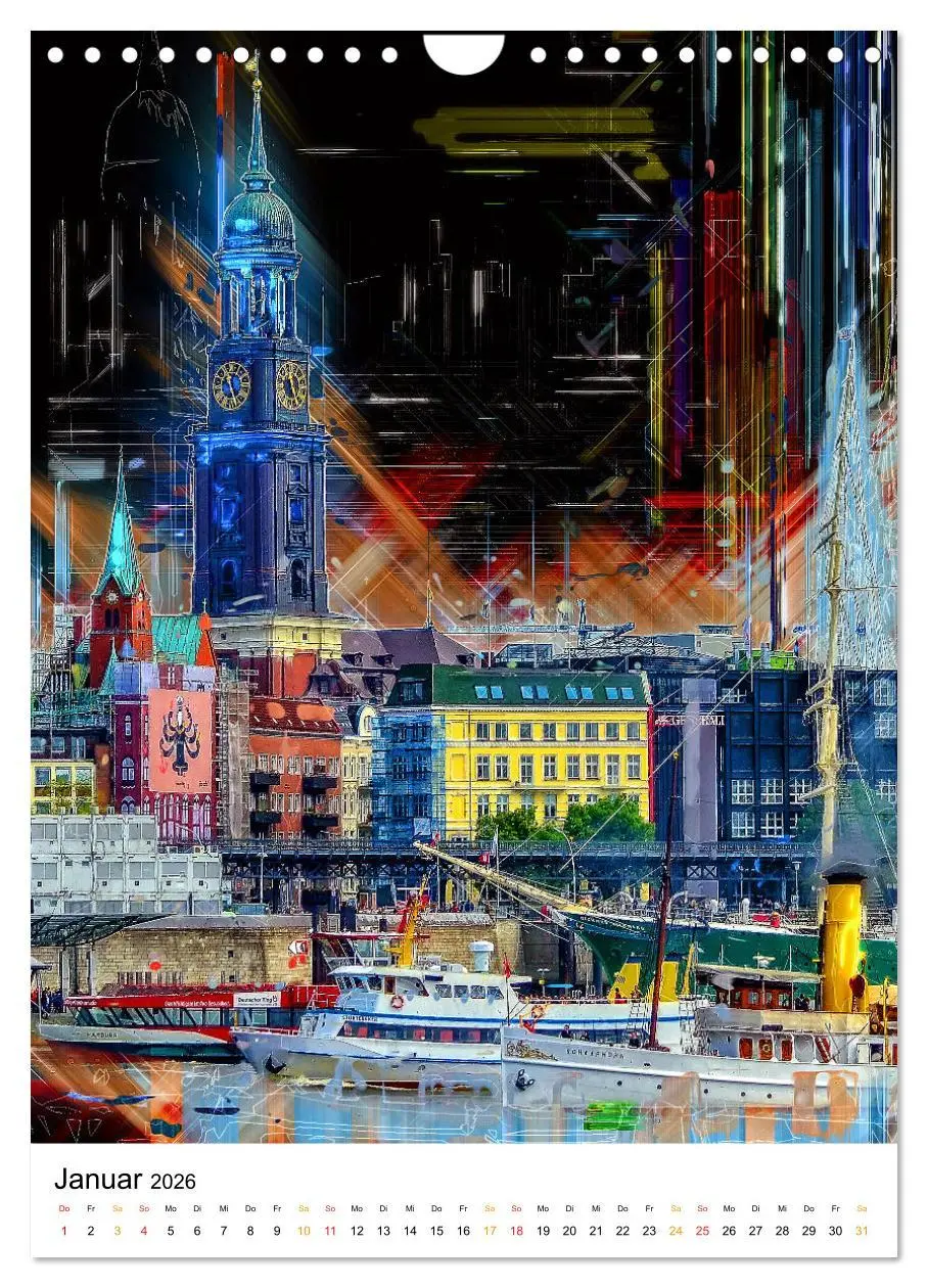 Bild: 9783516353204 | Hamburg bunte Stadt (Wandkalender 2026 DIN A4 hoch), CALVENDO...