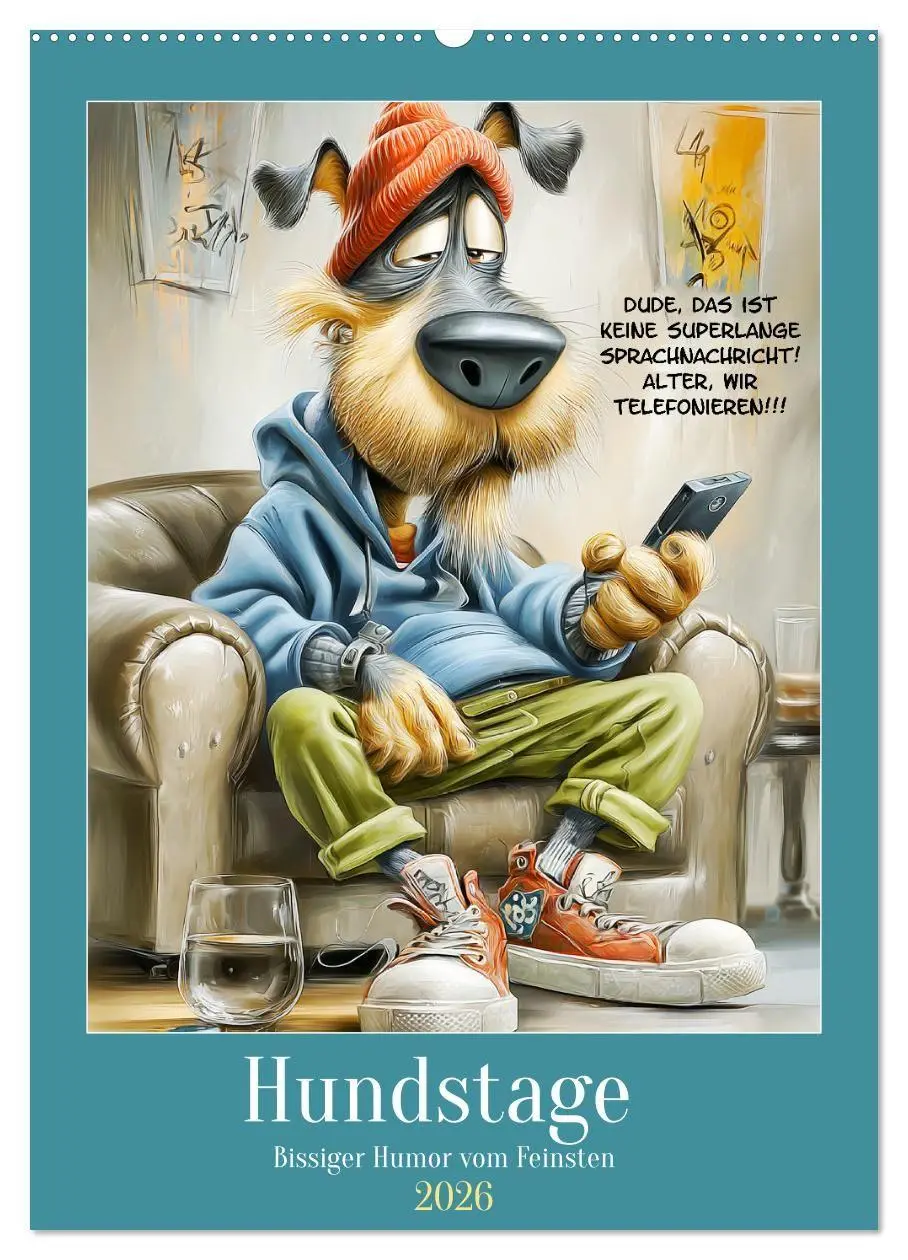 Cover: 9783516733204 | Hundstage. Bissiger Humor vom Feinsten (Wandkalender 2026 DIN A2...