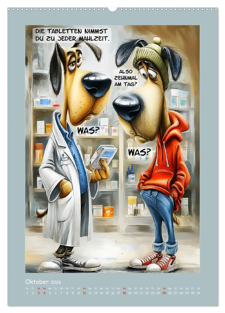 Bild: 9783516733204 | Hundstage. Bissiger Humor vom Feinsten (Wandkalender 2026 DIN A2...