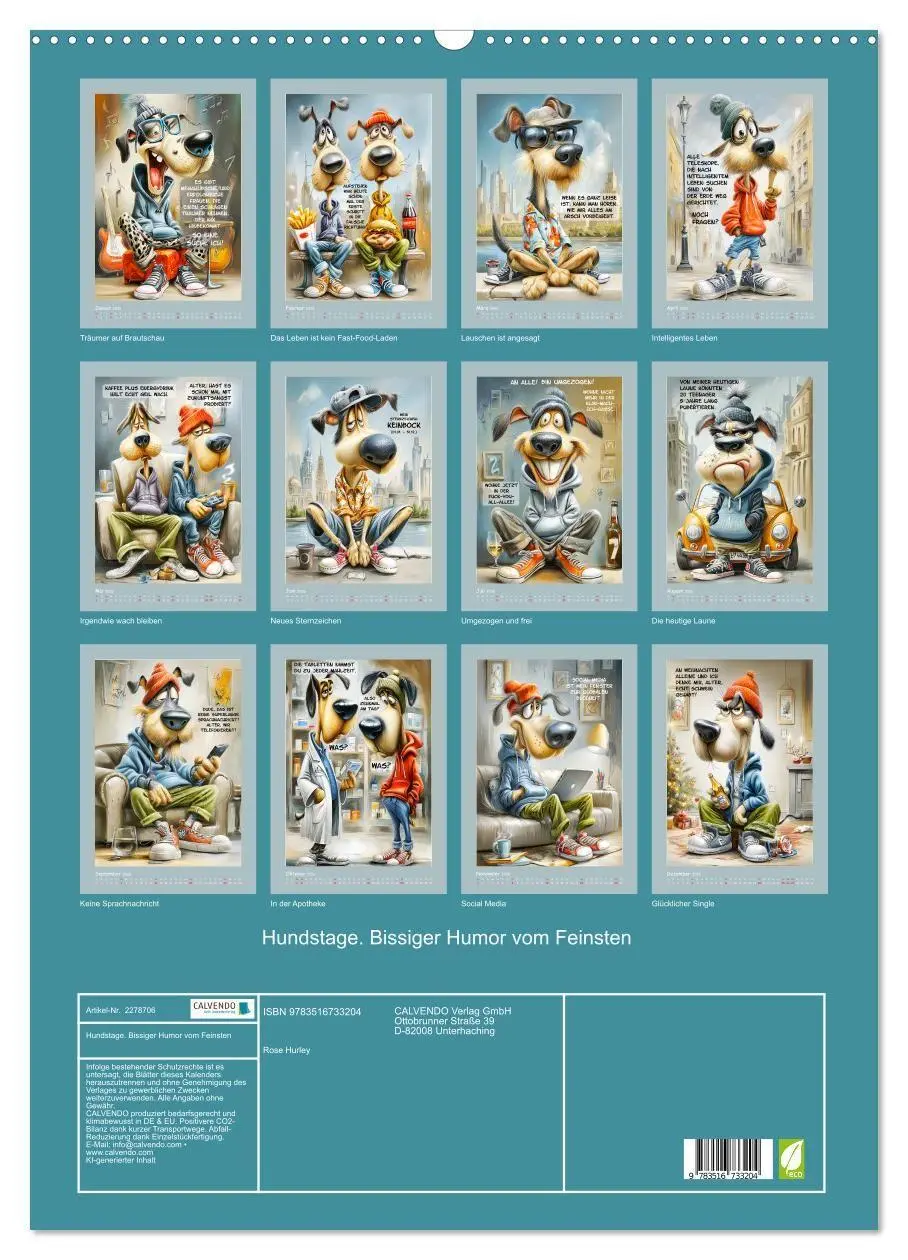 Bild: 9783516733204 | Hundstage. Bissiger Humor vom Feinsten (Wandkalender 2026 DIN A2...
