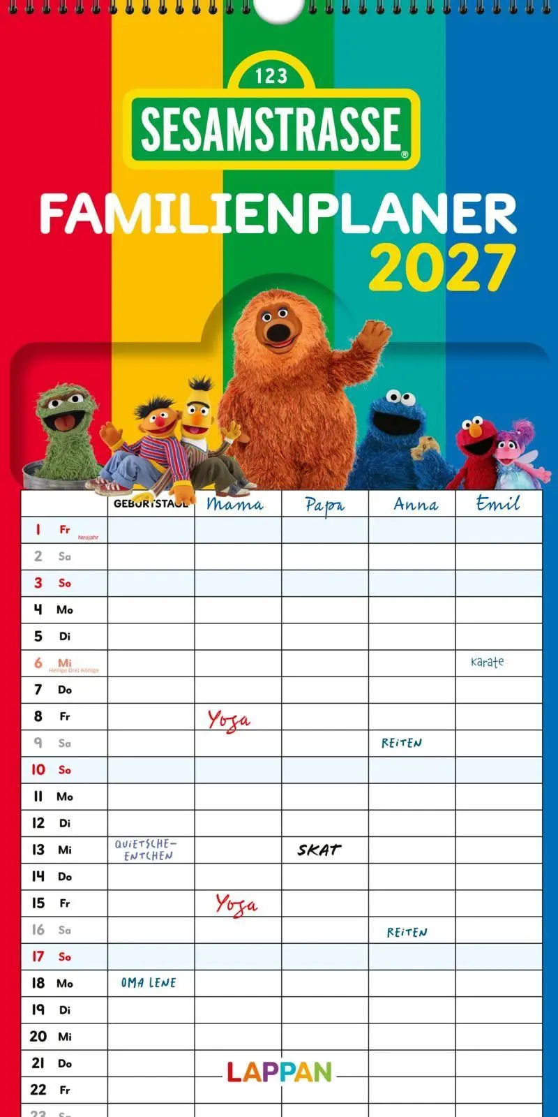 Cover: 9783830323204 | Sesamstraße Familienkalender 2027 | Lappan Verlag | Kalender | 28 S.