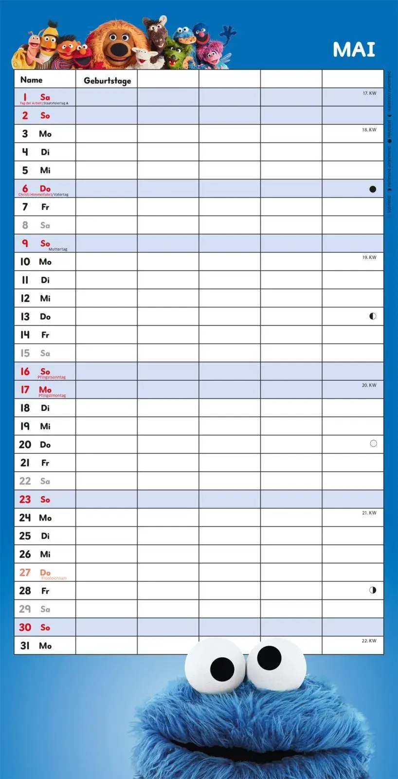 Bild: 9783830323204 | Sesamstraße Familienkalender 2027 | Lappan Verlag | Kalender | 28 S.