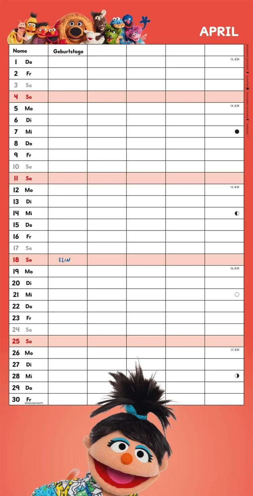 Bild: 9783830323204 | Sesamstraße Familienkalender 2027 | Lappan Verlag | Kalender | 28 S.