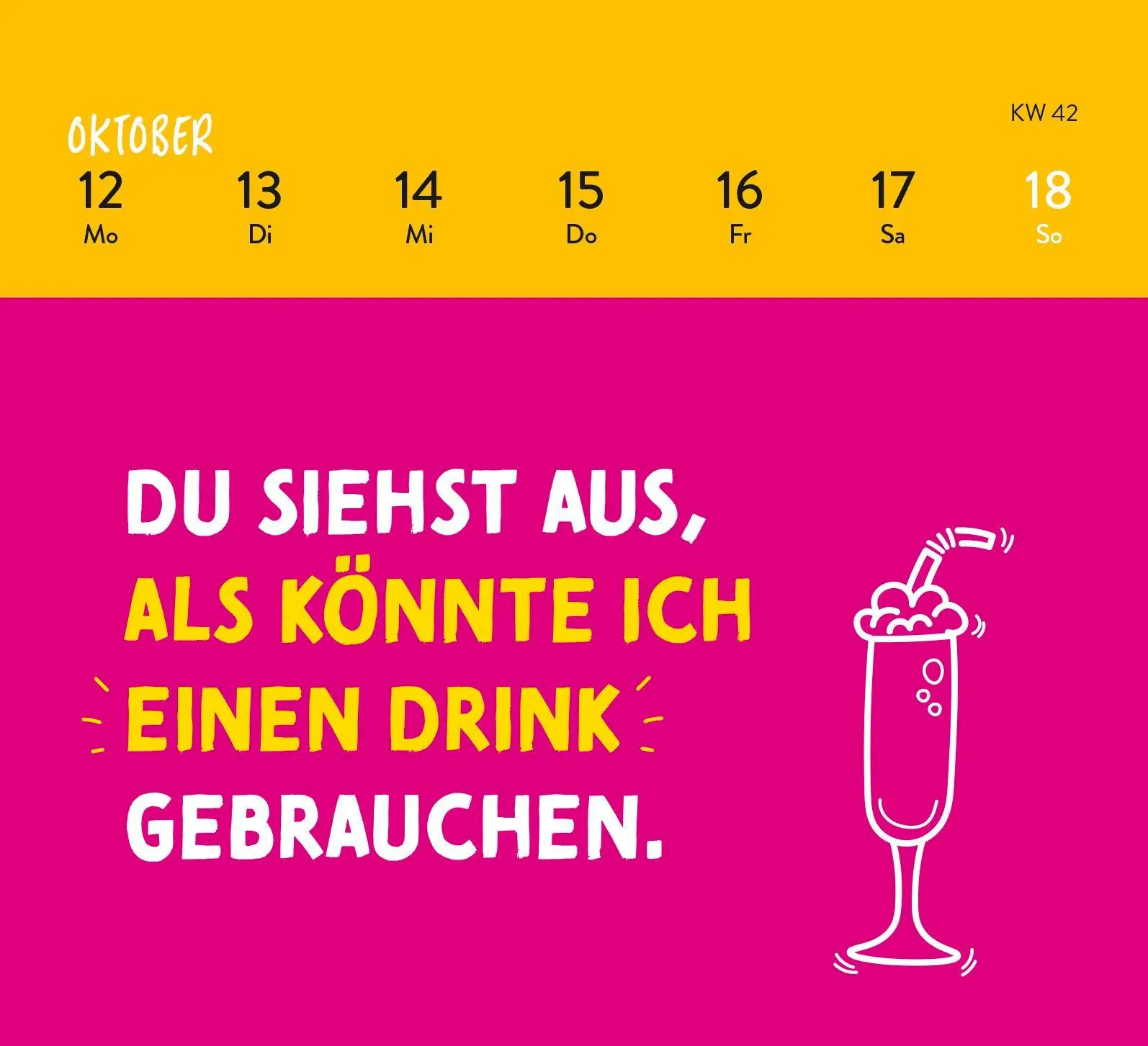 Bild: 4036442013304 | Mini-Wochenkalender 2026: Die 3 M des Grauens: Montag. Müde. Menschen.