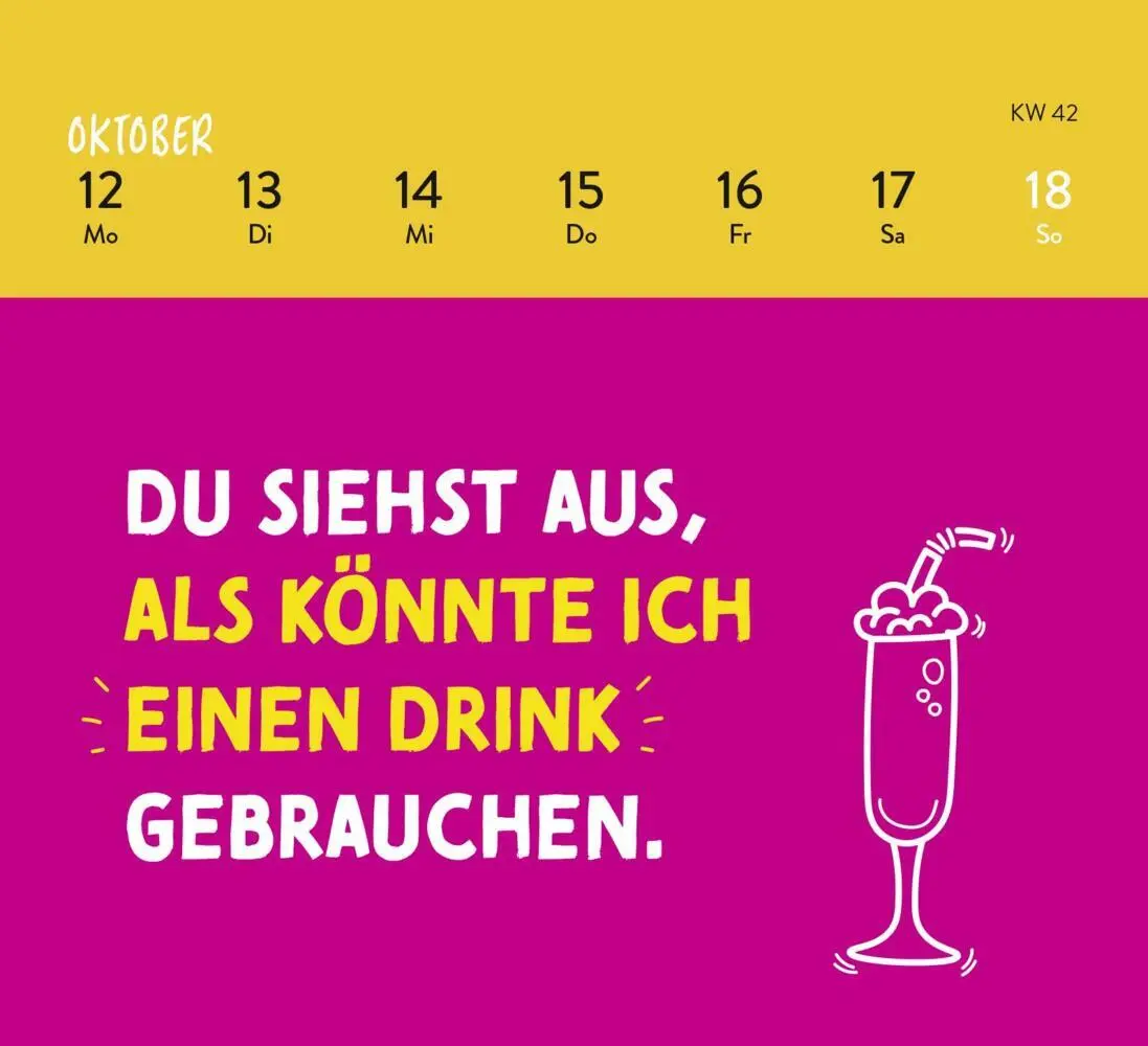 Bild: 4036442013304 | Mini-Wochenkalender 2026: Die 3 M des Grauens: Montag. Müde. Menschen.