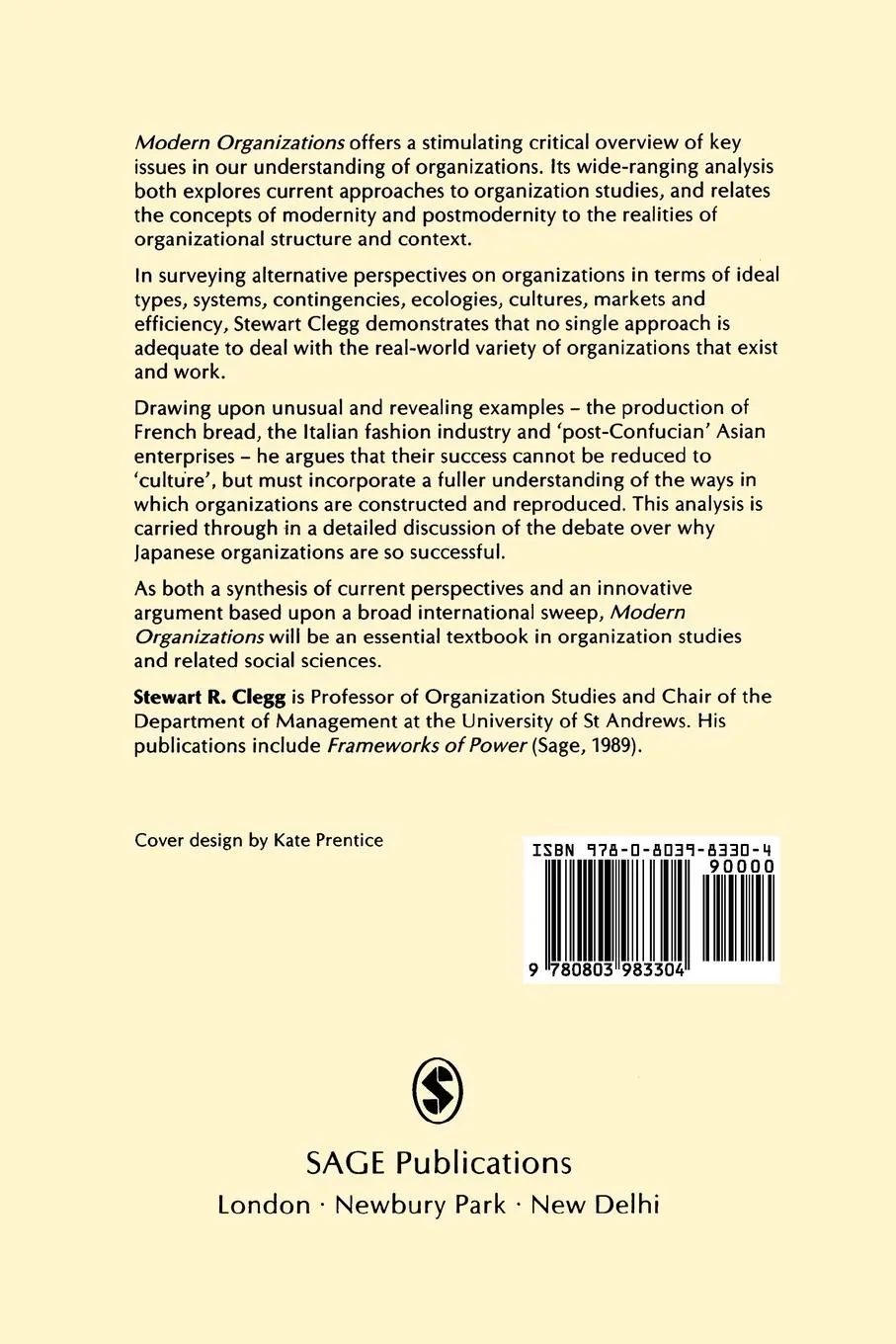 Rückseite: 9780803983304 | Modern Organizations | Organization Studies in the Postmodern World