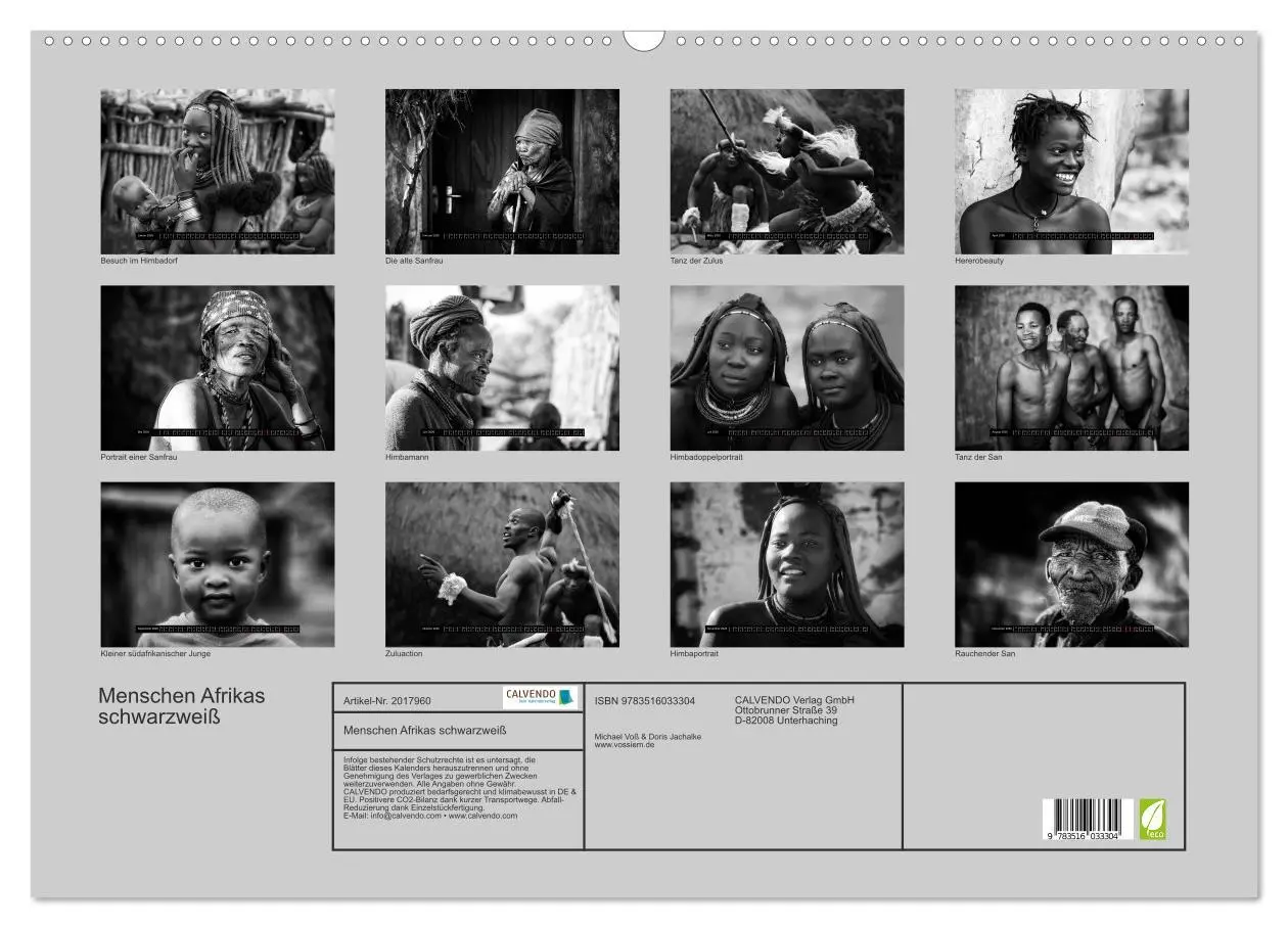 Bild: 9783516033304 | Menschen Afrikas schwarzweiß (Wandkalender 2026 DIN A2 quer),...