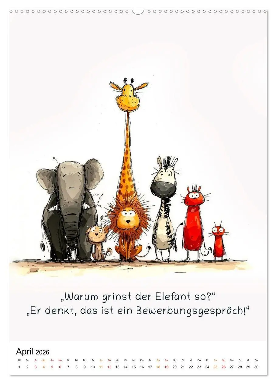 Bild: 9783516723304 | Tierische. Witzig. Wahr. (hochwertiger Premium Wandkalender 2026...