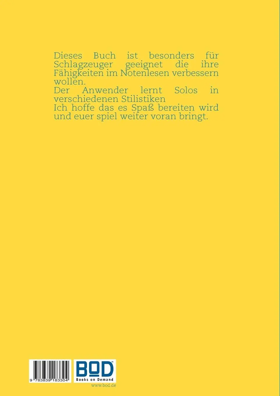 Rückseite: 9783839183304 | 56 Drum Solos | Enrico Wolff | Taschenbuch | 56 S. | Deutsch | 2010