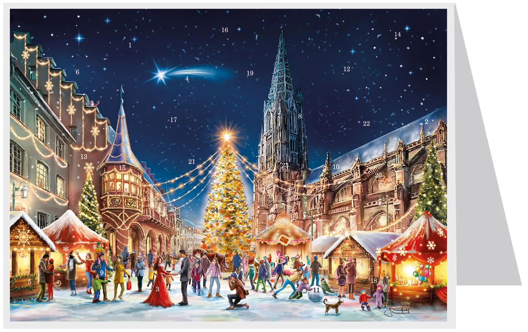 Cover: 4025985043404 | Postkarten-Adventskalender Freiburg | Papier-Adventskalender | Haduk