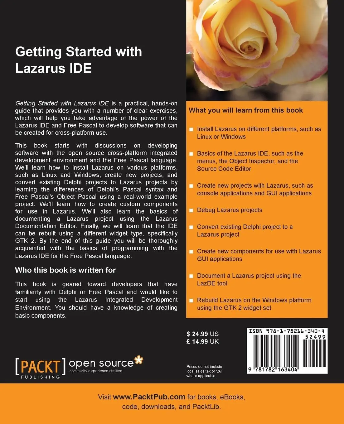Rückseite: 9781782163404 | Getting Started with the Lazarus Ide | Roderick Person | Taschenbuch