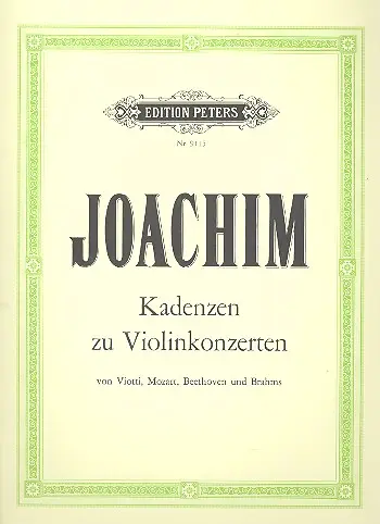 Cover: 9790014073404 | Cadenzas | Joseph Joachim | Buch | Edition Peters | EAN 9790014073404