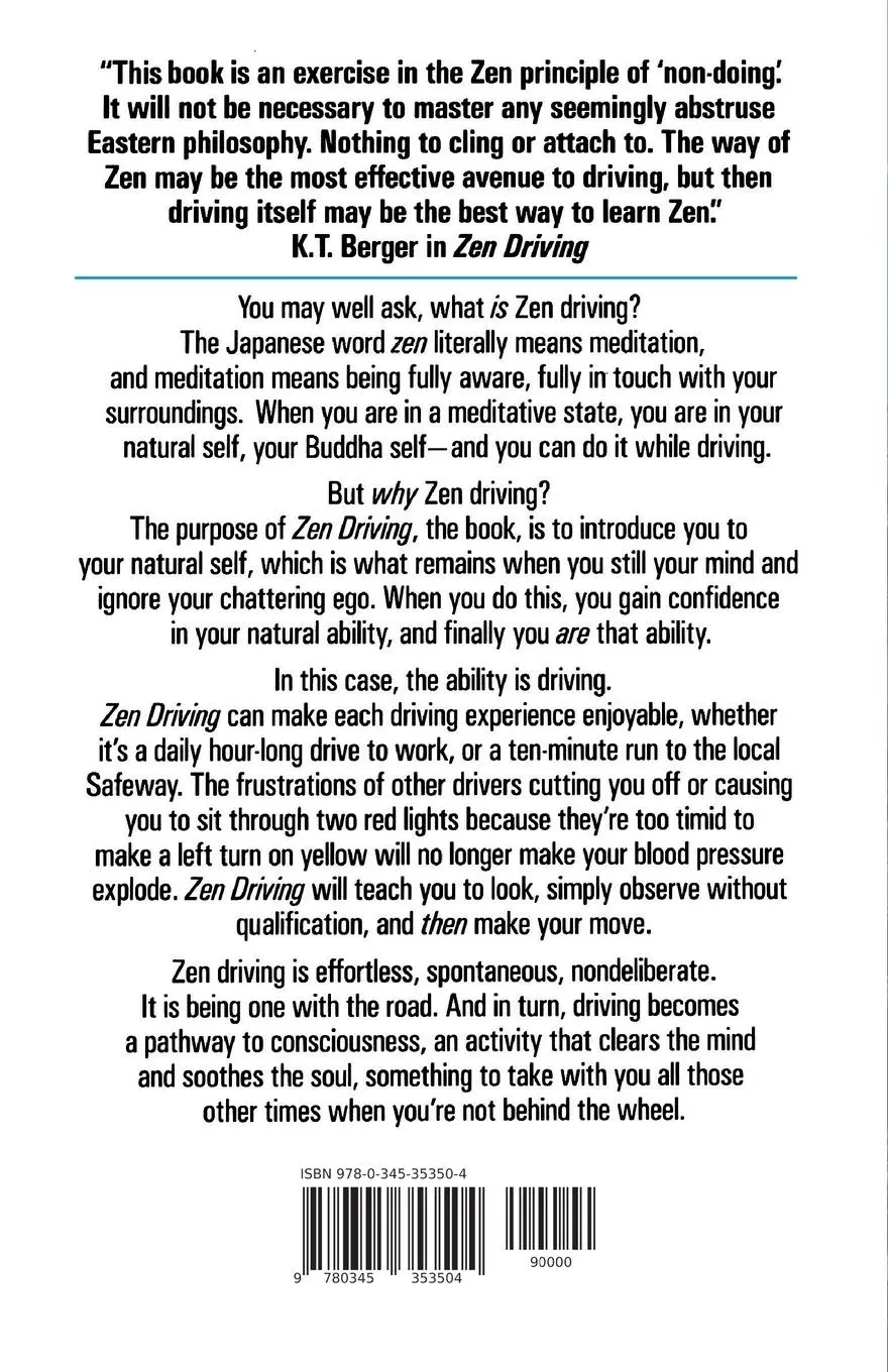 Rückseite: 9780345353504 | Zen Driving | Be a Buddha Behind the Wheel of Your Automobile | Berger