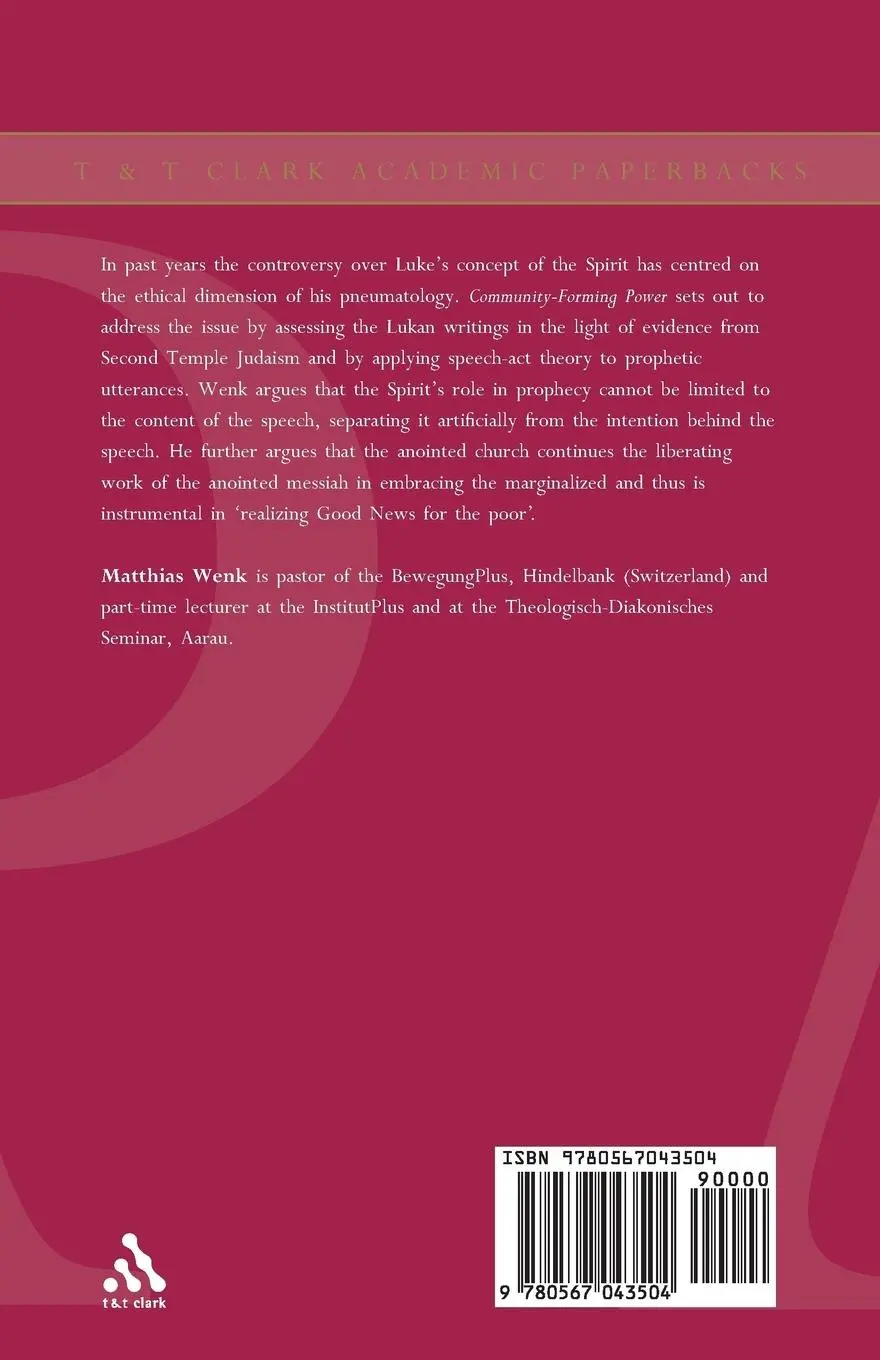 Rückseite: 9780567043504 | Community-Forming Power | Matthias Wenk | Taschenbuch | Englisch